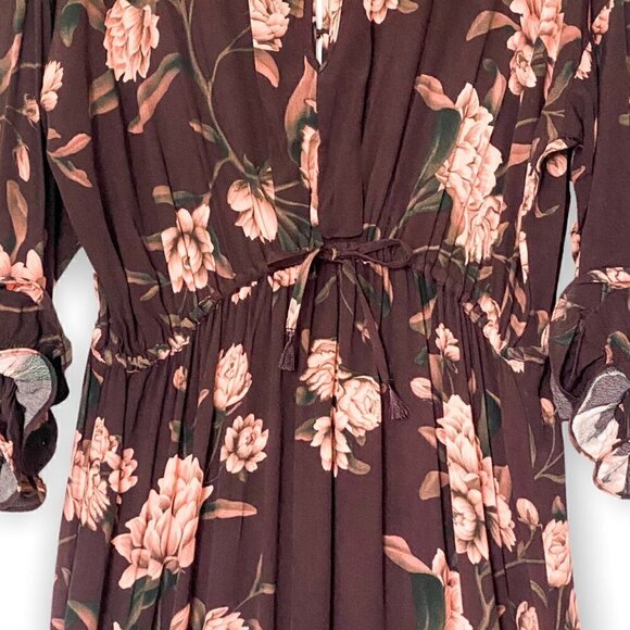 Johanna Ortiz x H&M Flounced Crepe Midi Dress, SIze M, - Picture 4 of 12